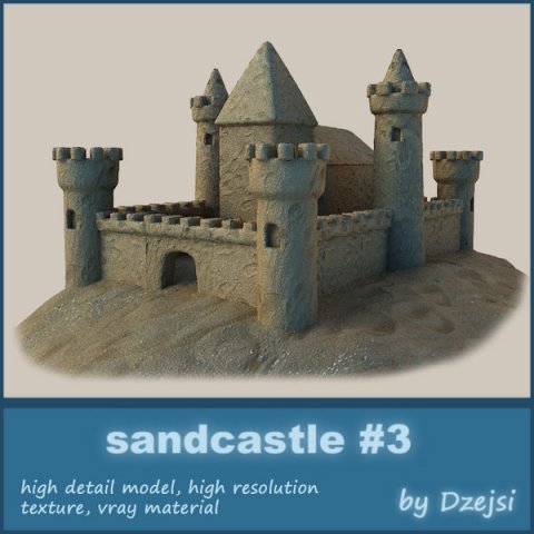sand castle 3 3D मॉडल .c4d .max .obj .3ds .fbx .stl .blend 