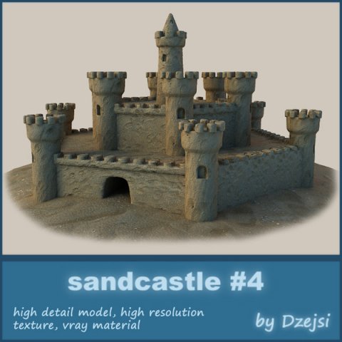 sand castle 4 Modèle 3D .c4d .max .obj .3ds .fbx .stl .blend 
