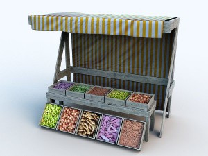 kiosk with vegetable Model 3D