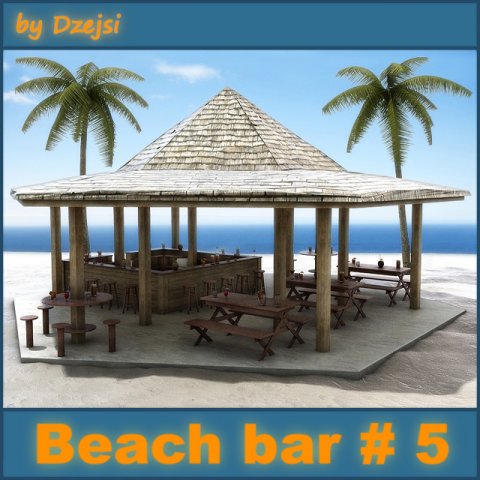 beach bar 5 3D Model .c4d .max .obj .3ds .fbx .stl .blend
