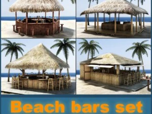 beach bars set 3D Model