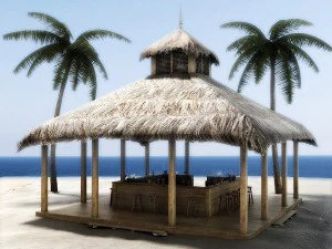 beach bars set 3D Model
