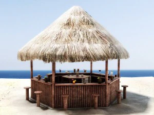 beach bars set 3D Model