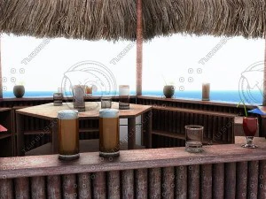 beach bars set 3D Model
