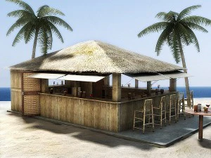 beach bars set 3D Model