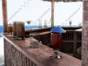 beach bars set 3D Model