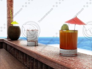 beach bars set 3D Модель