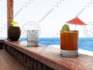 beach bars set 3D Model