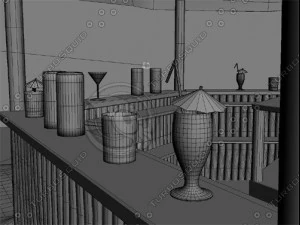 beach bars set 3D Model