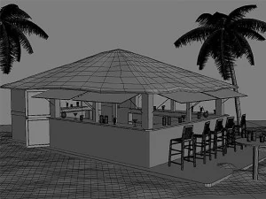 beach bars set 3D Model