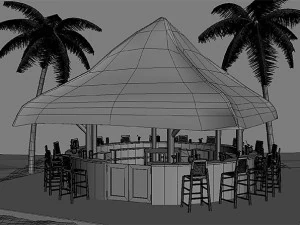 beach bars set 3D Model