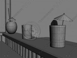 beach bars set 3D Model