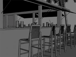 beach bars set 3D Model