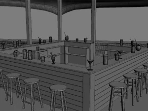 beach bars set 3D Model