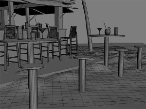 beach bars set 3D Model