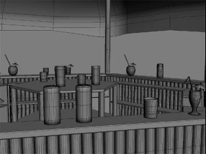 beach bars set 3D Model