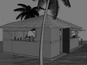 beach bars set 3D Model
