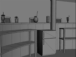 beach bars set 3D Model
