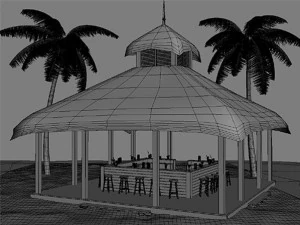 beach bars set 3D Model