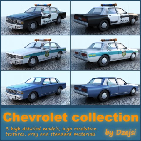 chevrolet collection Model 3D .c4d .max .obj .3ds .fbx .stl .blend 