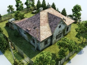 ruined house with garden Modelo 3D