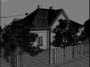ruined house with garden 3D Model