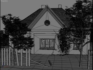 ruined house with garden 3D Model