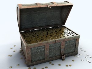 chest with gold coins 3D Model