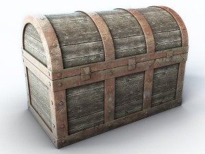 chest with gold coins 3D Model
