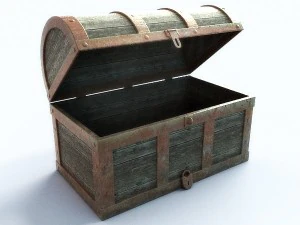 chest with gold coins 3D Model
