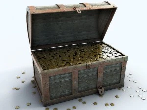 chest - coins - jewels 3D Model