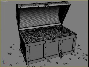 chest - coins - jewels 3D Model