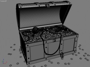 chest - coins - jewels 3D Modell