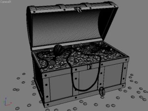 chest - coins - jewels 3D Model