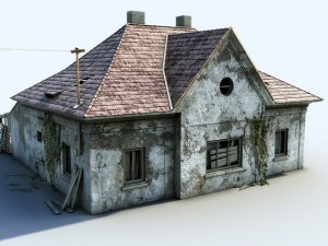 ruined house interior 3D 모델