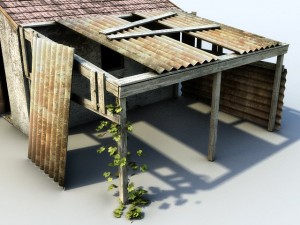 ruined house interior 3D 모델