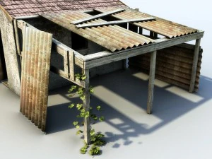 ruined house interior 3D Model