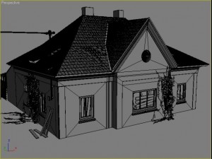 ruined house interior 3D 모델