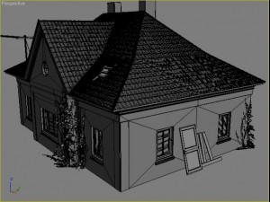 ruined house interior 3D 모델