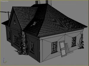 ruined house interior 3D Model