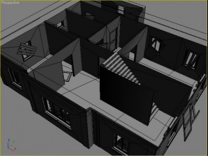 ruined house interior 3D 모델