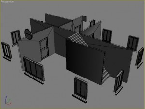 old house and interior 3D 모델