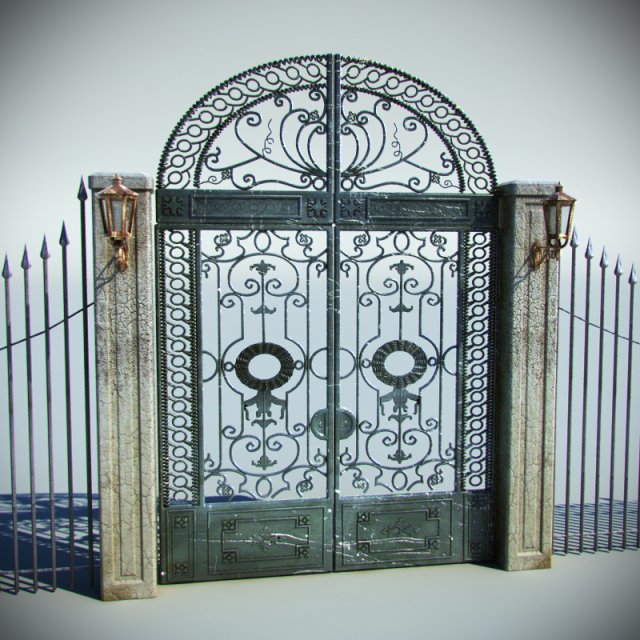 ornamental gate 3D 模型 .c4d .max .obj .3ds .fbx .stl .blend 