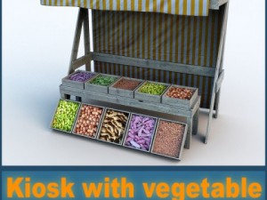 kiosk with vegetable Model 3D