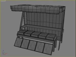 kiosk with vegetable 3D Model