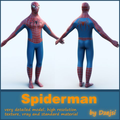 spiderman 3D 모델 .c4d .max .obj .3ds .fbx .stl .blend 