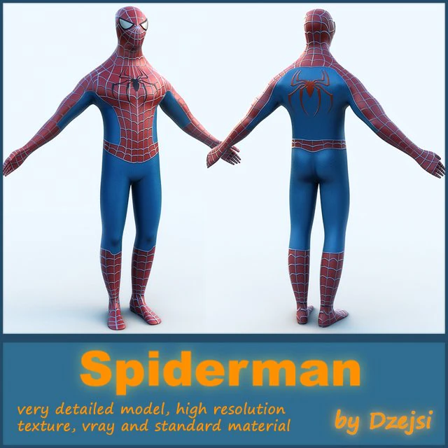 spiderman 3D Model .c4d .max .obj .3ds .fbx .stl .blend 