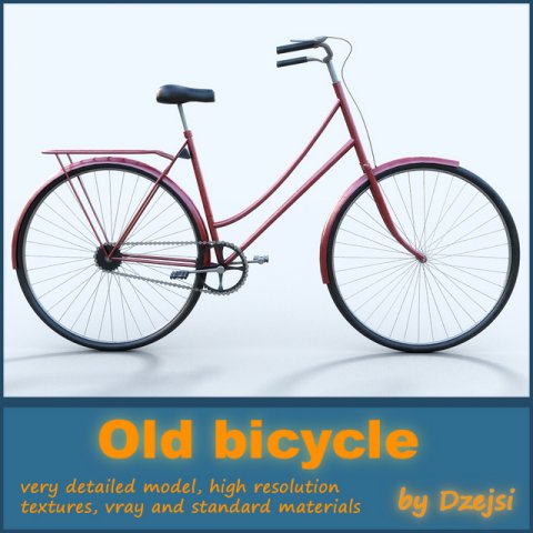 old bicycle 3D मॉडल .c4d .max .obj .3ds .fbx .stl .blend 