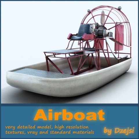airboat 3D Modell .c4d .max .obj .3ds .fbx .stl .blend