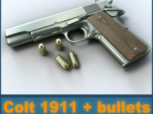 colt 1911 bullets Modelo 3D